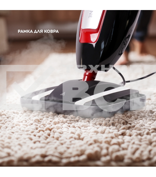 Паровая швабра Galaxy Line GL 6400, серебристый с черным, 1600 Вт, 0,6 л, 1 бар, регулятор мощности, время работы до 20 мин, макс. подача пара 35 г/мин, макс. температура нагрева 110°C, время нагрева до 30 с, индикатор работы и опустошения резервуара, аксессуары: мерный стакан, рамка для ковра, накладка из микрофибры, воронка