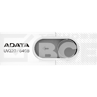 Флеш диск 64GB ADATA UV220, USB 2.0, белый/серый