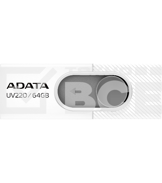 Флеш диск 64GB ADATA UV220, USB 2.0, белый/серый