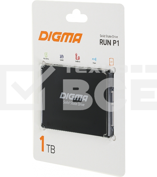 Накопитель SSD Digma Run P1, 1Tb, SATA III, 2.5