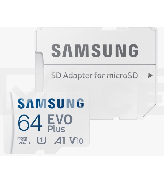 Флеш карта microSDXC 64GB Samsung EVO Plus Memory Card Samsung UHS-I U1 Class 10, Adapter, 130 MB/s, 10000 циклов, - 25°C to 85°C, RTL Samsung MB-MC64KA