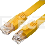 Патч-корд GCR  PROF плоский прямой 3.0m, UTP медь кат.6, желтый, 30 AWG, ethernet high speed 10 Гбит/с, RJ45, T568B, GCR-52829, фото2