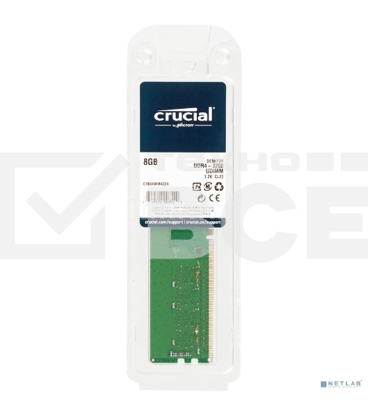 Оперативная память Crucial, DDR4, 8GB (1x8GB), 3200MHz, CL22