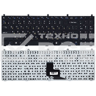 Клавиатура для ноутбука DNS W765S черная без рамки плоский Enter