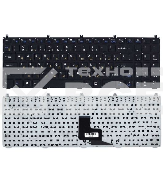 Клавиатура для ноутбука DNS W765S черная без рамки плоский Enter