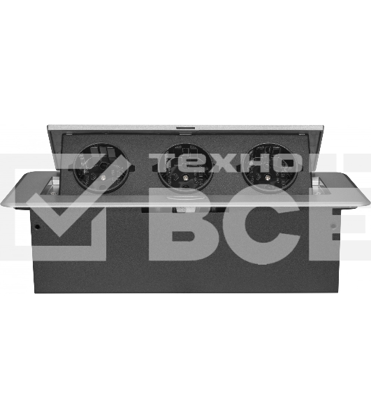 Розетка Cactus CS-SOCKET-EU3-GYBK для столешницы серый (уп.:1шт)