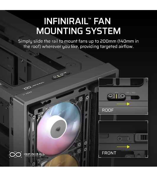 Корпус Corsair Frame 4000D RS ARGB Black, Midi-Tower, чёрный, 3 x 120 мм