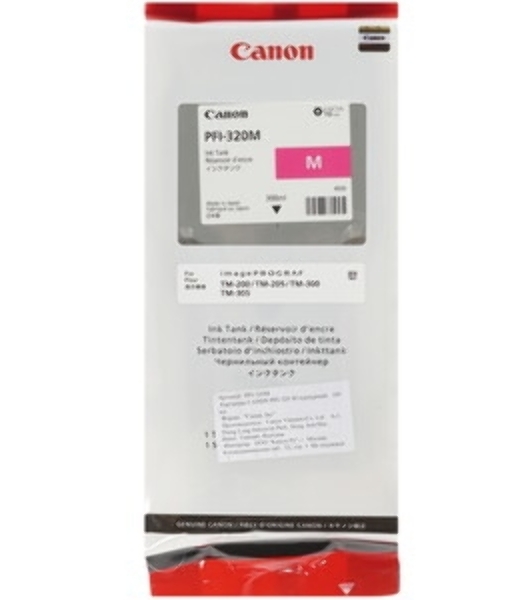 Картридж струйный Canon PFI-320 M 2892C001 пурпурный (300мл) для Canon Canon imagePROGRAF TM-200/205