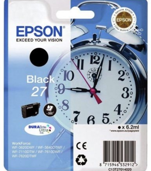 Картридж струйный Epson C13T27014020 черный для Epson WF7110/7610/7620 (350стр.) (6.2мл)