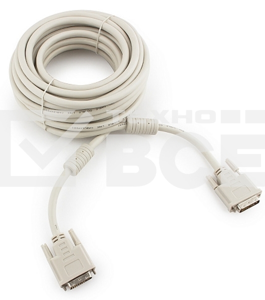 Кабель DVI-D dual link Gembird/Cablexpert CC-DVI2-10M, 25M/25M, 10м, экран, феррит.кольца, пакет