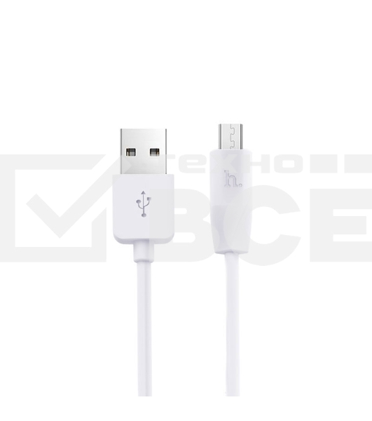 Кабель USB 2.0 hoco X1, AM/microBM, белый, 2м