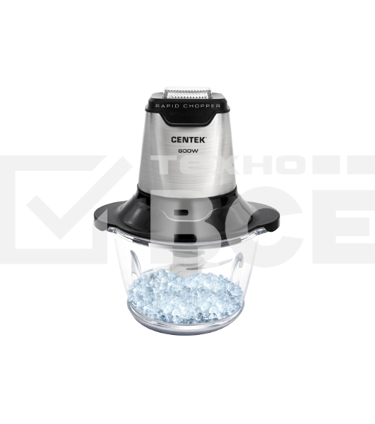 Чоппер Centek CT-1392 Сталь <600Вт> 6 лезвий, стеклянная чаша 1,2л, разборные ножи
