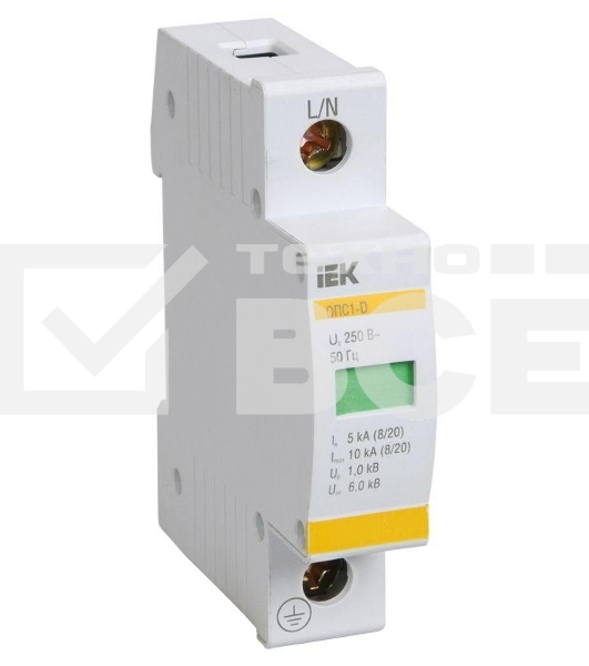 Ограничитель перенапряжения ОПС1-C 1P ИЭК MOP20-1-C