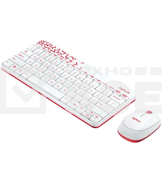 Клавиатура + мышь Logitech Wireless Combo MK 240 Nano White-red 920-008212