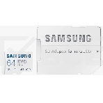 Флеш карта microSDXC 64GB Samsung EVO Plus Memory Card Samsung UHS-I U1 Class 10, Adapter, 130 MB/s, 10000 циклов, - 25°C to 85°C, RTL Samsung MB-MC64KA, фото4