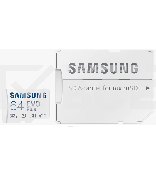 Флеш карта microSDXC 64GB Samsung EVO Plus Memory Card Samsung UHS-I U1 Class 10, Adapter, 130 MB/s, 10000 циклов, - 25°C to 85°C, RTL Samsung MB-MC64KA