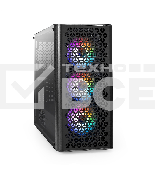 Компьютерный корпус Miditower ExeGate EVO-9202-NPX500 (ATX, БП 500NPX с вент. 12 см, с окном, 1*USB+1*USB3.0, аудио, 3 вент. 12см с RGB подсветкой)