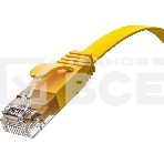 Патч-корд GCR  PROF плоский прямой 3.0m, UTP медь кат.6, желтый, 30 AWG, ethernet high speed 10 Гбит/с, RJ45, T568B, GCR-52829, фото4