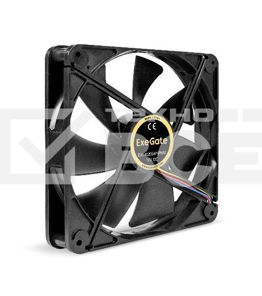 Вентилятор для корпуса ExeGate EX14025S4P-PWM черный, 140 мм, 1200 об/мин, 24 дБ, 4 pin