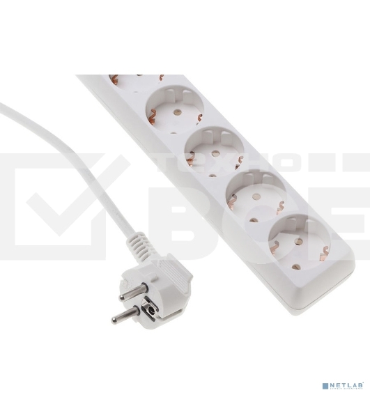Сетевой удлинитель Buro BU-PS5.1/W 1.5м (5 розеток) белый (пакет ПЭ)