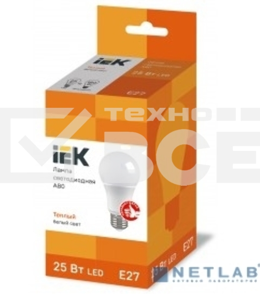 Лампа LED A80 шар 25Вт 230В 3000К E27 Iek LLE-A80-25-230-30-E27
