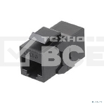 Монтажное оборудование Hyperline CA2-KJ-C6-BK Проходной адаптер (coupler), RJ-45(8P8C) формата Keystone Jack, категория 6, 4 пары, черный, фото2