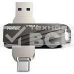 Флеш диск Netac US11 черный 64Gb USB Type-A + USB Type-C, metal/plastic case, фото2