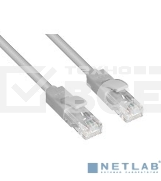 Патч-корд Greenconnect Патч-корд UTP прямой ethernet 15.0m кат.5е,  RJ45,  литой (Серый) (GCR-LNC03-15.0m)