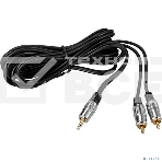 Шнур Стерео 3,5 мм - 2 RCA, длина 3 метра (GOLD-металл) Rexant, фото3