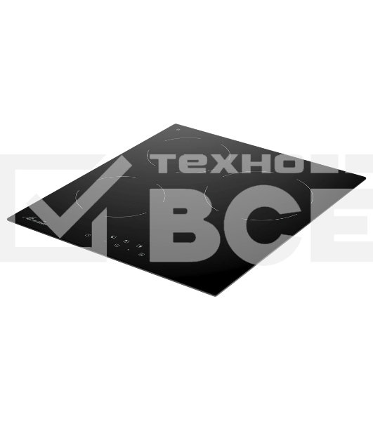 Варочная панель Monsher, High-Tech, Hi-Light, 45 см, 3 конфорки, 9 уровней мощности, сенсорное управление, автоматическое отключение, индикация остаточного тепла, таймер, черный