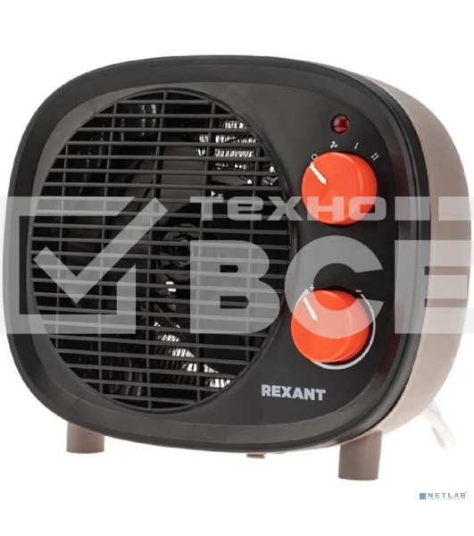 Тепловентилятор Rexant черный, 2000 Вт, 20 м2, термостат