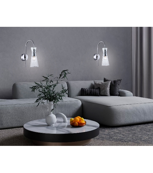 Настенный светильник Ambrella light LH55655 СH/CL хром/прозрачный E14 max 40W 220*90*300