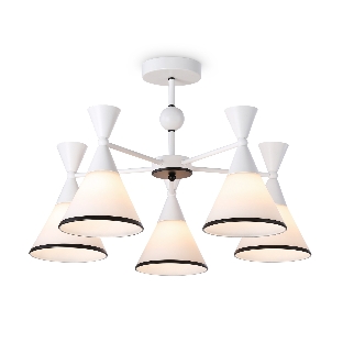 Светильник Ambrella light TR3165/5 WH/BK белый/черный E27/5 max 60W D580*380