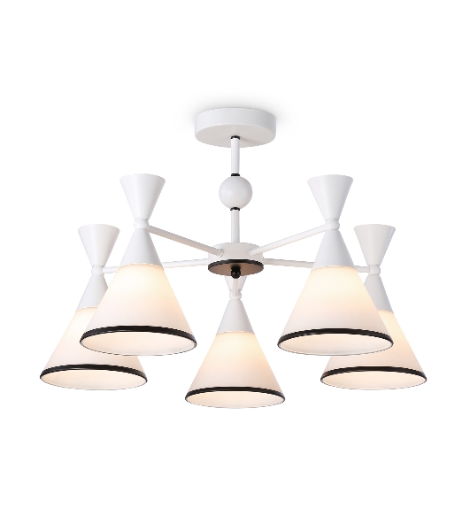 Светильник Ambrella light TR3165/5 WH/BK белый/черный E27/5 max 60W D580*380
