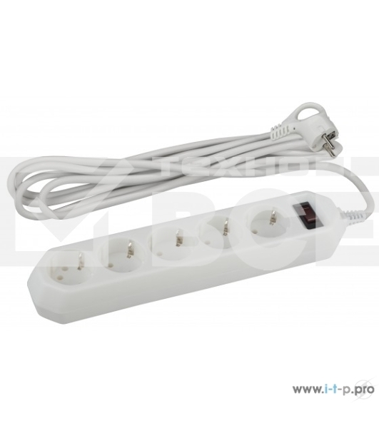 Сетевой фильтр ЭРА USF-5es-1.5m-W, 1.5м, белый б0019031