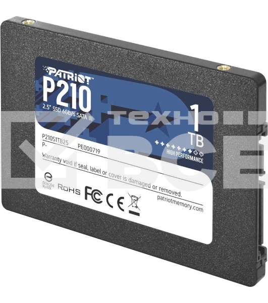 Накопитель SSD Patriot P210, 1TB, SATA III, 2.5