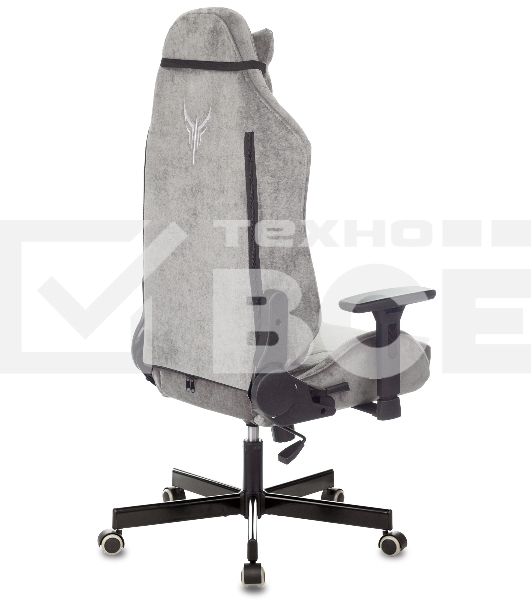 Кресло игровое Knight N1 Fabric серый Light-19 с подголов. крестовина металл