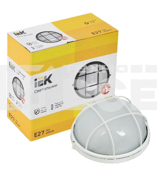 Светильник Iek LNPP0-1102-1-100-K01 НПП1102 белый/круг с реш. 100Вт IP54 ИЭК