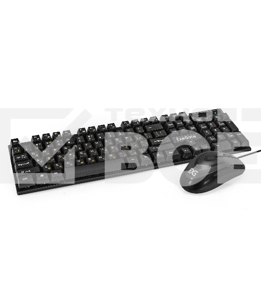 Комплект ExeGate Professional Standard Combo MK110 (клавиатура влагозащищенная 104кл. + мышь оптическая 1000dpi, 3 кнопки и колесо прокрутки, длина кабелей 1,5м; USB, черный, Color Box)