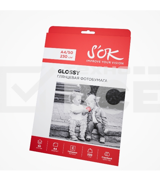 Фотобумага CC Glossy ; 230gsm; A4*50 Глянцевая; 230г/м2; формат А4; 50 листов