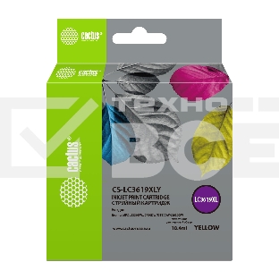 Картридж струйный Cactus CS-LC3619XLY желтый (18.4 мл) для Brother MFC-J2330DW/J2730DW/J3530DW/J3930DW