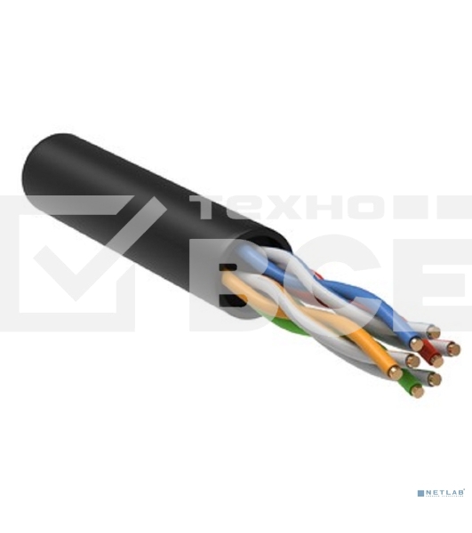 Кабель связи ITK витая пара U/UTP, кат.5E 4х2х24AWG solid, LDPE, 305м, черный