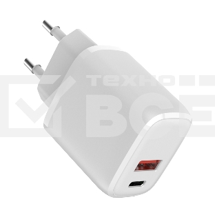 Сетевое зарядное устройство USB QC (20W) + Type C PD (20W), белый Rexant