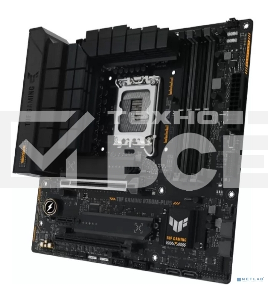 Материнская плата ASUS TUF GAMING B760M-PLUS, LGA 1700, Intel B760, 4xDDR5, 4xSATA, 2xM.2, 1xPCIe 5.0 x16, 1xPCIe 4.0 x4, 1xPCIe x1, 2xUSB-A 3.2 Gen 2, 3xUSB-A 3.2 Gen 1, 2xUSB 2.0, 1xUSB-C 3.2 Gen 2x2, 1x2.5Gb LAN, 5x3.5 мм, 7.1, mATX