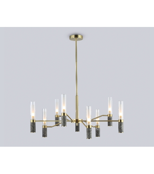 Люстра Ambrella light LH53355/9 GD/CL/WH золото/прозрачный/белый G9*9 max 40W D850*890