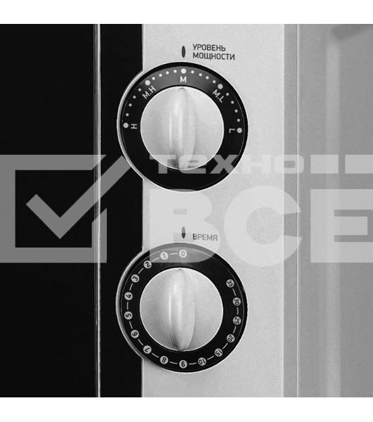 Микроволновая печь BBK 20MWS-708M/BS черный/серебро, 20 л, 700 Вт, поворотный механизм