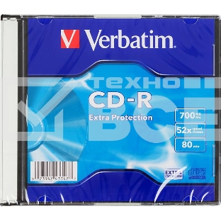 Диск CD-R Verbatim 700Mb 52x Slim case (200шт) (43347)