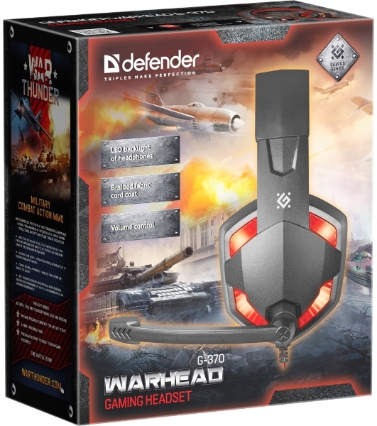 Гарнитура Defender WARHEAD G-370 черный/красный
