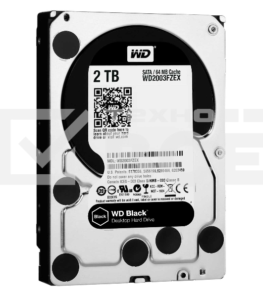 Жесткий диск Western Digital 2Tb 7200rpm Original SATA-III WD2003FZEX Black 64Mb 3.5