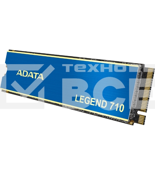 Накопитель SSD ADATA LEGEND 710, 256Gb, PCIe 3.0 x4, M.2 2280, NVMe, R/W 2100/1000, с радиатором